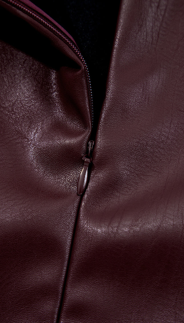 Faux Leather Mini Dress