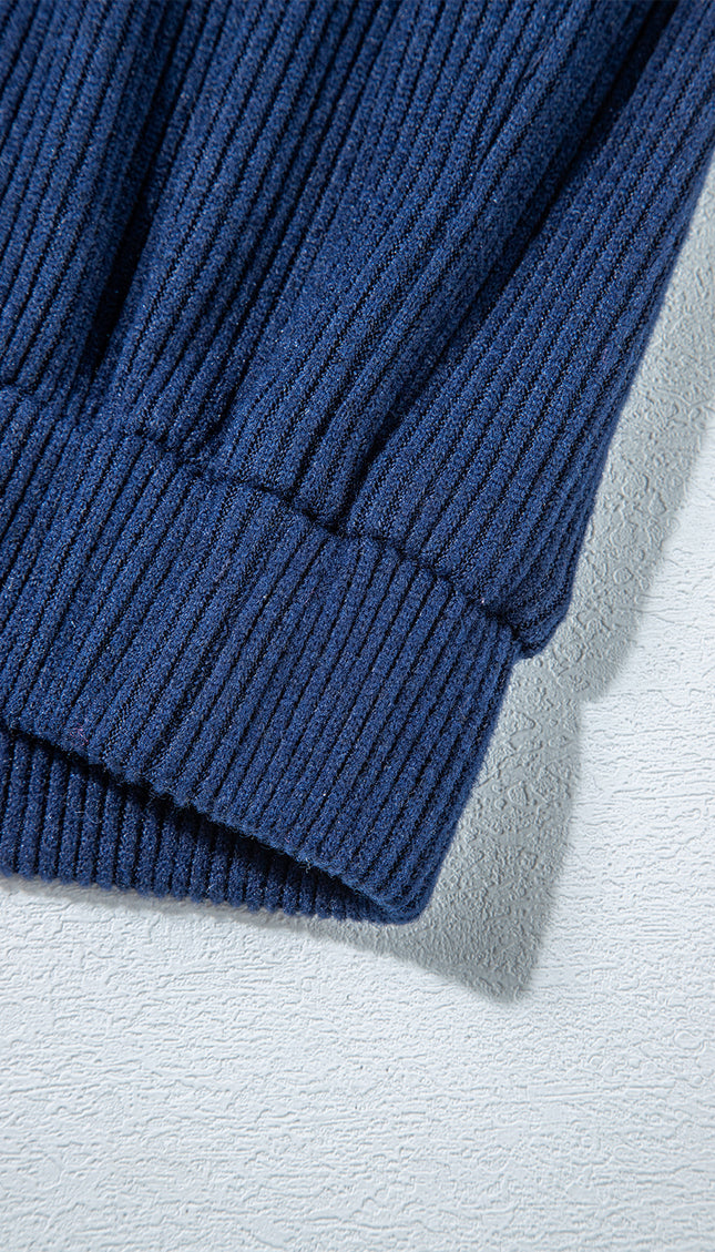 Ribbed Knit Cropped Hoodie Jogger Set