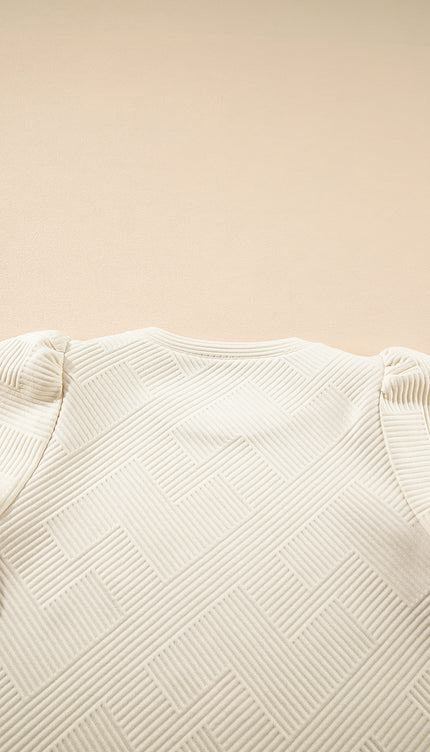 Textured Puff Sleeve Blouse