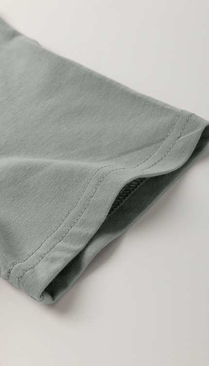 Solid Color Round Neck T Shirt