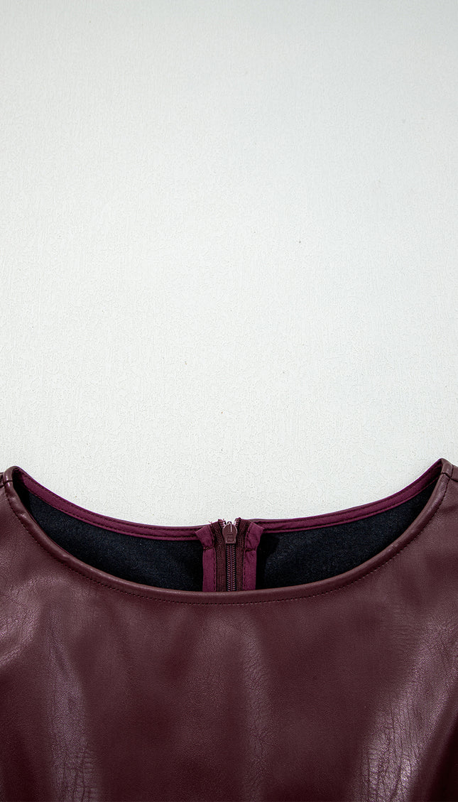 Faux Leather Mini Dress