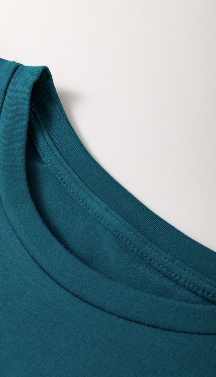 Solid Color Round Neck T Shirt