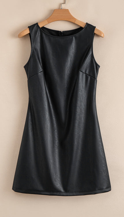 Faux Leather Mini Dress