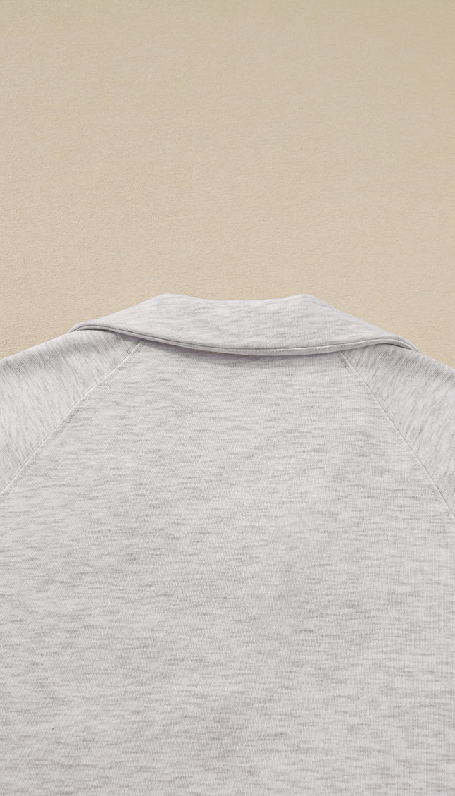 Polo Collar V Neck Pullover and Sweatpants Set