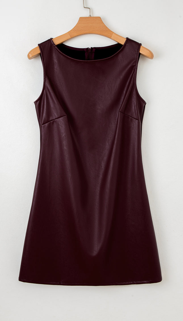 Faux Leather Mini Dress