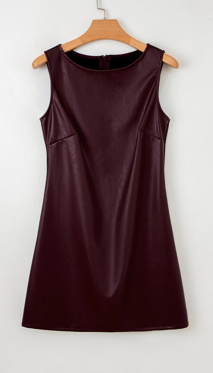 Faux Leather Mini Dress