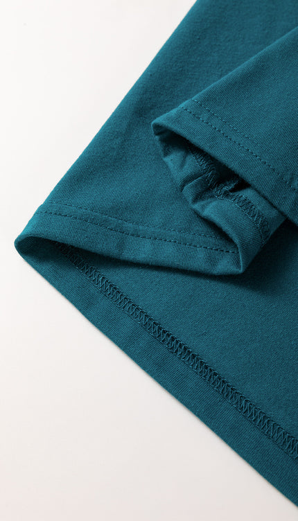 Solid Color Round Neck T Shirt