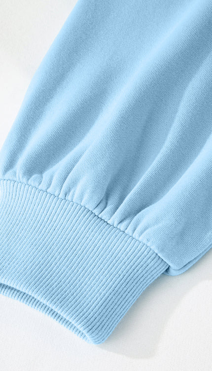 Beau Blue Colorblock Pullover Sweatshirt