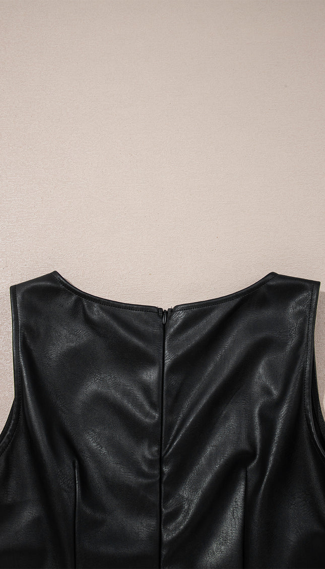 Faux Leather Mini Dress