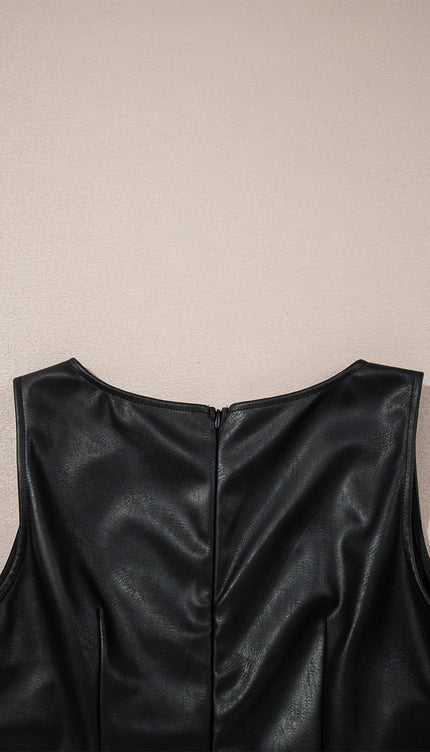 Faux Leather Mini Dress
