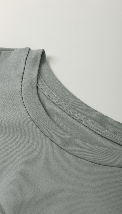 Solid Color Round Neck T Shirt