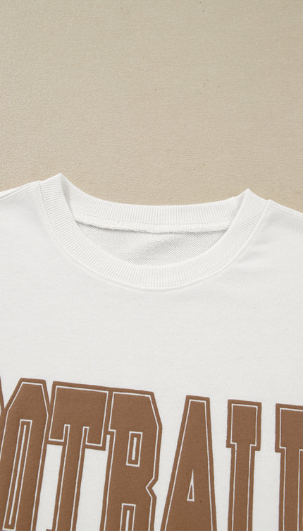 Letter Graphic Crew Neck Sweatshirt