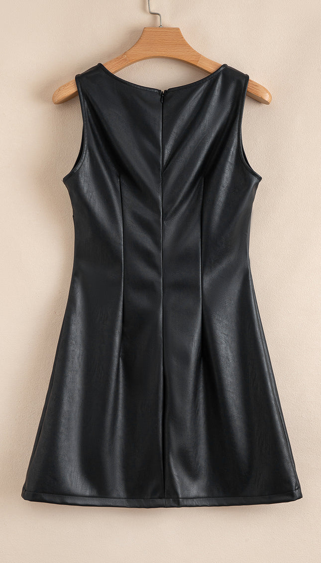 Faux Leather Mini Dress