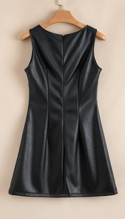 Faux Leather Mini Dress