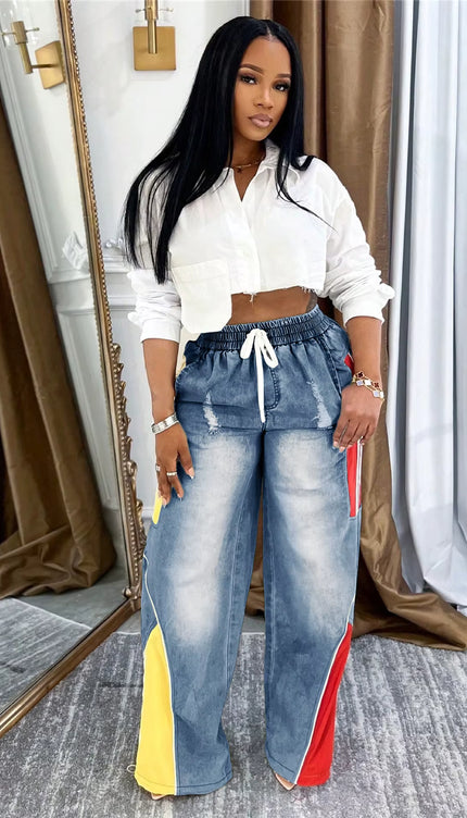 Color Block Casual Jeans