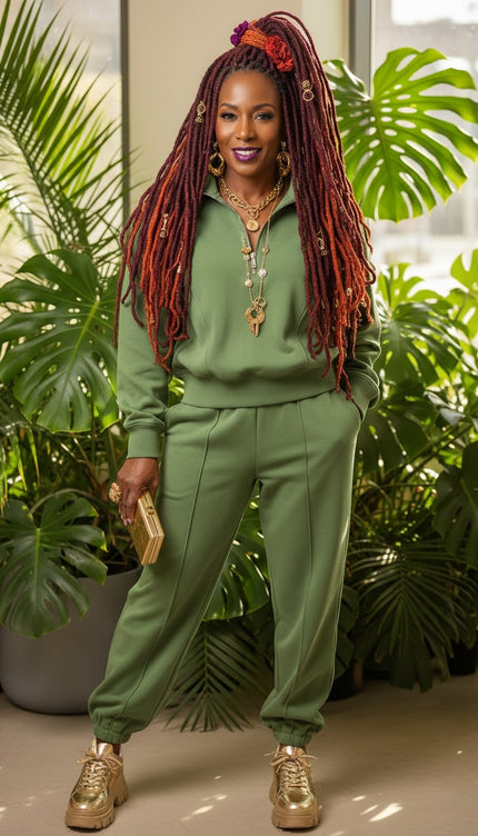 Vineyard Green Pullover and Joggers Set
