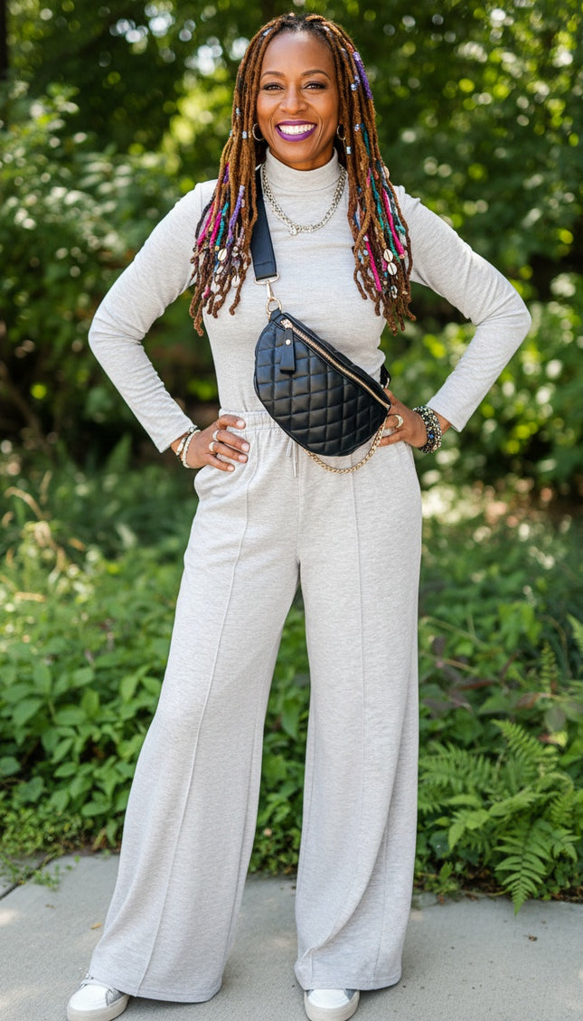 High Neck Smocked Pants Set