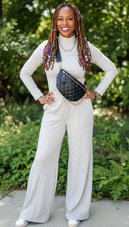 High Neck Smocked Pants Set