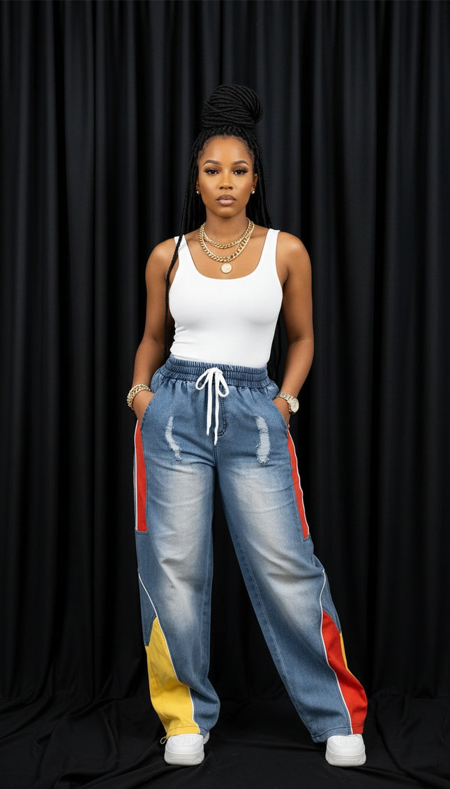 Color Block Casual Jeans
