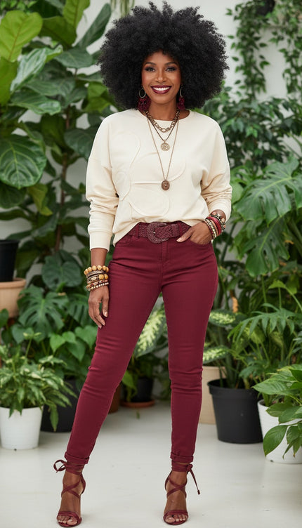 Raw Edge Flower Patch Drop Shoulder Top