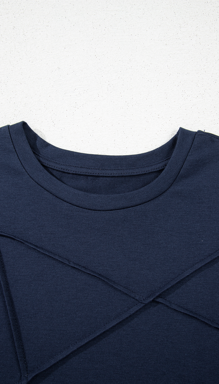 Solid Color Round Neck T Shirt