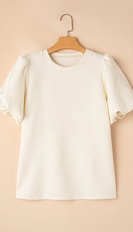 Textured Puff Sleeve Blouse