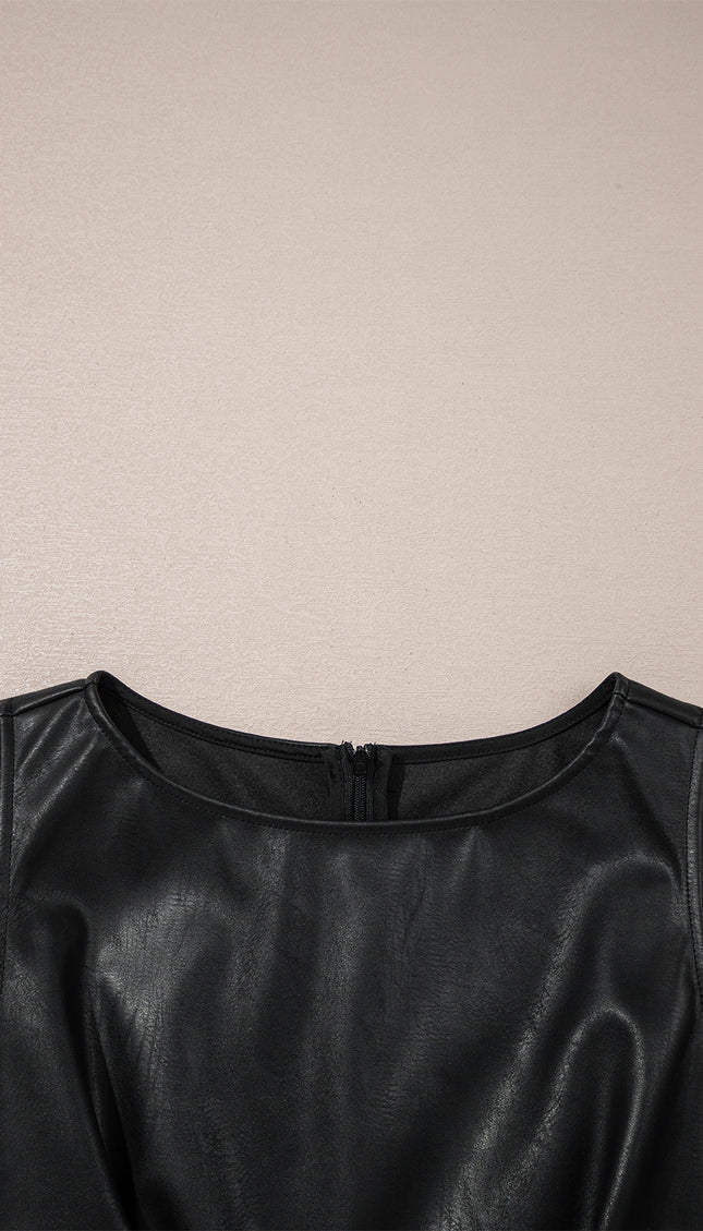 Faux Leather Mini Dress