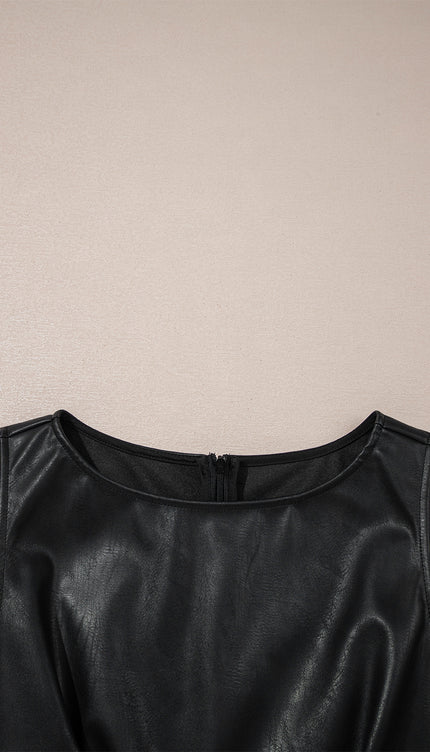 Faux Leather Mini Dress