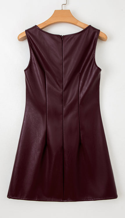 Faux Leather Mini Dress