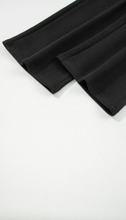 Black Leopard Drawstring Fleece Pants