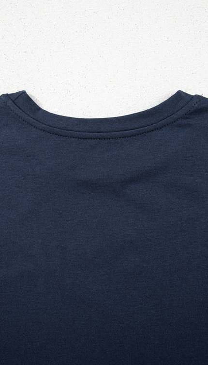 Solid Color Round Neck T Shirt