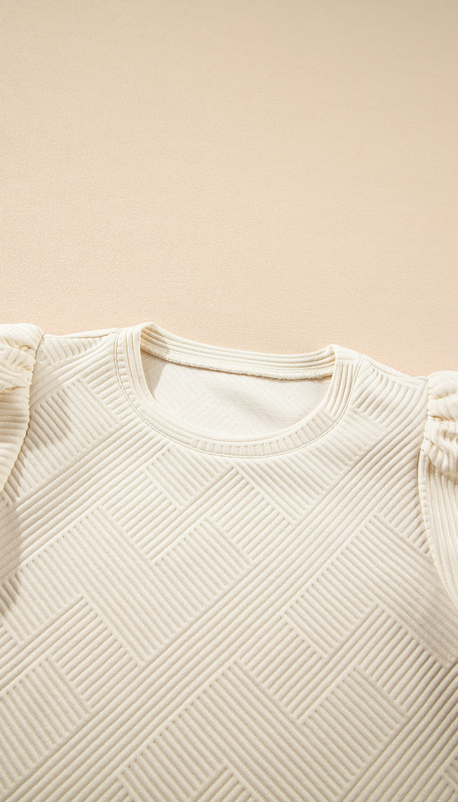 Textured Puff Sleeve Blouse