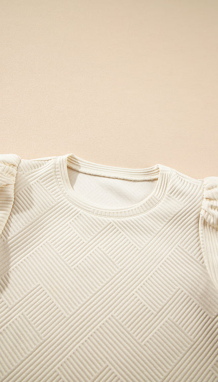 Textured Puff Sleeve Blouse