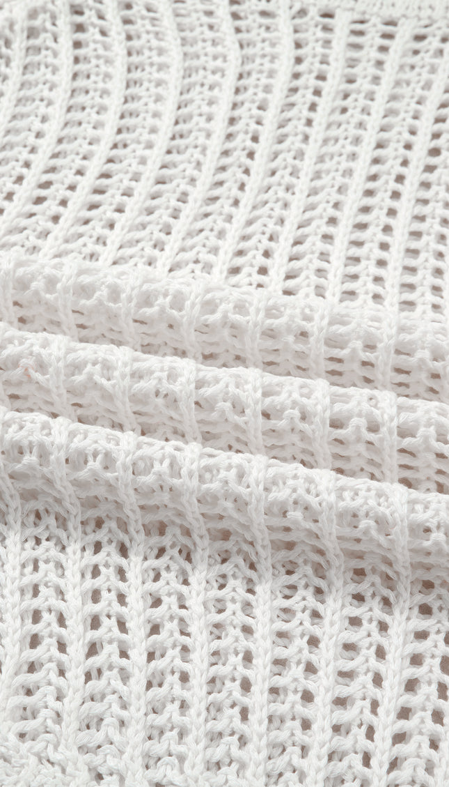 Open Knit Bow Tie Sweater