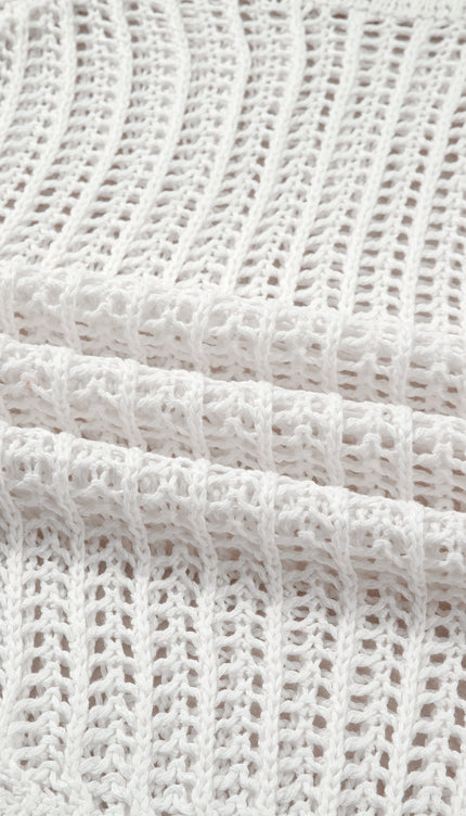 Open Knit Bow Tie Sweater
